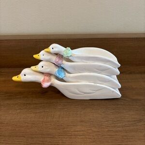 Vintage 1980s JSNY made in Taiwan 4 Ducks Measuring Scoops, Full Set
